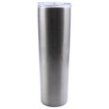 10PCS 30oz Sublimation Blank Sliver Skinny Tumbler Stainless Steel Insulated Water Bottle Double Wall Vacuum Travel Cup With Sealed Lid and Straw