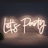 CALCA LED Neon Sign Let´ s Party Sign USB Size- 16.9X7.28 inches (Warm white)