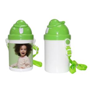 1pc Botella para agua de 400ml para niños en blanco para impresión por sublimación, con la tapa pequeña.