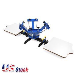 US Stock-4 Color 2 Station Silk Screen Printing Machine 4-2 Press DIY T-Shirt Printing(Out of Stock)