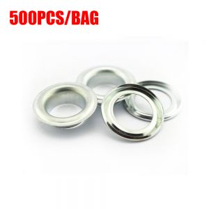 Ojillo plateado de acero #6 (14 mm) para mini ojilladora manual,500pcs/parcel