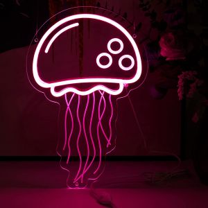 CALCA Jellyfish Neon Sign Personalized Led Neon Signs for Bedroom Wall Sign USB 5VDC  Size- 12.8X8.3inches