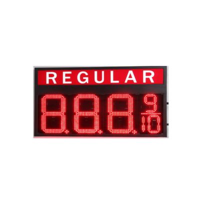 10" LED Gas Station Electronic Fuel Price Sign Red Color Regular