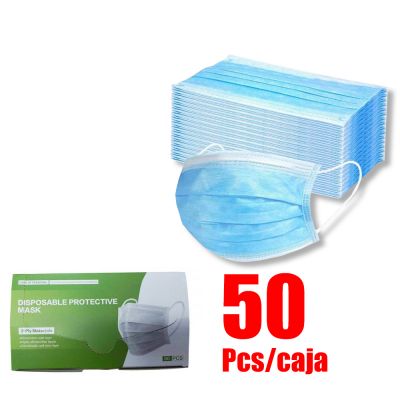 50pcs 3 Capas Cubrebocas Desechable Anti Polvo,Precio SIN IVA