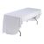 8FT(3) Full Length Sides Round Corner Table Throws with Custom 2 Color Graphic Imprint, White