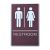 Hombre/mujer, señalización para baño con braille, Nuevo material ABS