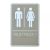 Hombre/mujer, señalización para baño con braille, Nuevo material ABS
