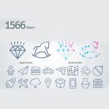 1566 Iconos de linea delgada (Descarga gratuita de ilustraciones).