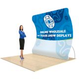 9ft Vertical Curved Back Wall Display with Custom Fabric Graphic(Graphic Included/Single Sided)