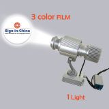 Impermeable al aire libre IP65 10W LED Logo Publicidad rotación Gobo proyector de luz (tres colores)