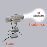 Impermeable Al aire libre IP65 10W gobos estáticos LED publicidad Logo proyector de luz (tres colores)