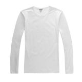 camiseta blanca de manga larga de algodón