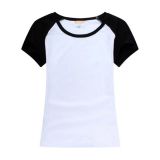 Playera Raglan para Mujer de Algodón Mangas Coloridas 10pcs/pack