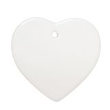 100 Pack 3 Inches Heart Two Sided Ceramic Sublimation Blanks Holiday Ornament, Christmas Tree Hanging Ornaments