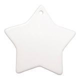 100 Pack 3in Star Two Sided Ceramic Sublimation Blanks Holiday Ornament, Christmas Tree Hanging Ornaments
