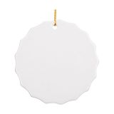 3" Round Ceramic Ornament with Big Gear