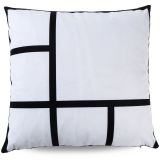 15.75" x 15.75" Sublimation Short Plush 4 Photo Panel Pillow Covers with Black Back 10pcs 