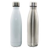 50pcs 500ml / 17oz Bowling-Shaped Vacuum Bottle for Sublimation Printing,White/Silver