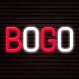 CALCA BOGO White+Red Neon Sign Size-19.7X7.9 Inches