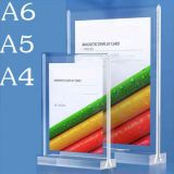 T Shaped Acrylic Desk Sign Holder Display Stand Menu Holder Desk Label A4 A5 A6