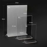 T Shaped Acrylic Desk Sign Holder Display Stand Menu Holder Desk Label A4 A5 A6 5 x 7"