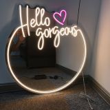 LED Neon Hello Gorgous Mirror Light Size-23.6 X 24 inches