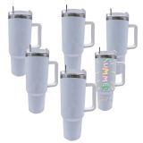 Hot Sale 25pcs CALCA 40OZ Sublimation Blank Tumbler with Handle Adventure Quencher Car Cup Handle Outdoor Travel Stainless Steel Straw Cup