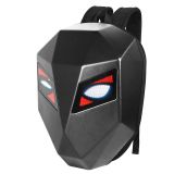 LED Motorcycle Backpack, Hard Case Riding Backpack DIY Motorbike Luggage Laptop Bag Black 