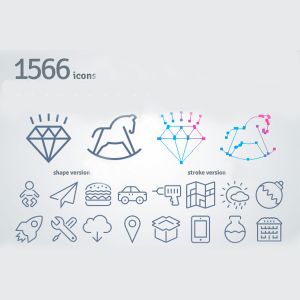 1566 Iconos de linea delgada (Descarga gratuita de ilustraciones).