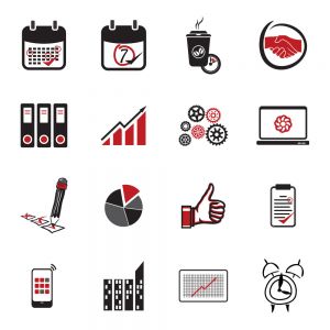 Set de iconos con estilo plano para negocio (Descarga gratuita de ilustraciones).