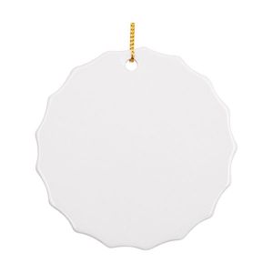 3" Round Ceramic Ornament with Big Gear