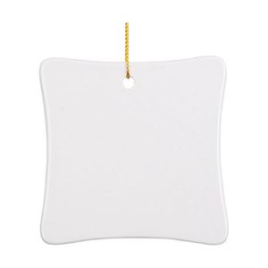 3" Square Ceramic Ornament