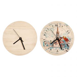 CALCA 20pcs 7.9" Sublimation Blank PlyWood Round Wall Clock Decor DIY Heat Transfer Press Printing 