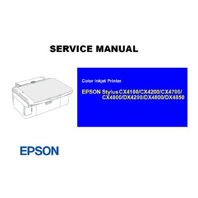 Manual de Servicio en Inglés Impresora Epson Stylus CX4100 4200 4700 4800/DX4200 4800 4850