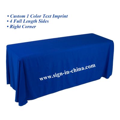 Mantel Para Mesa Rectangular Lados Largos con Logo 8ft(4) (Azul Rey)