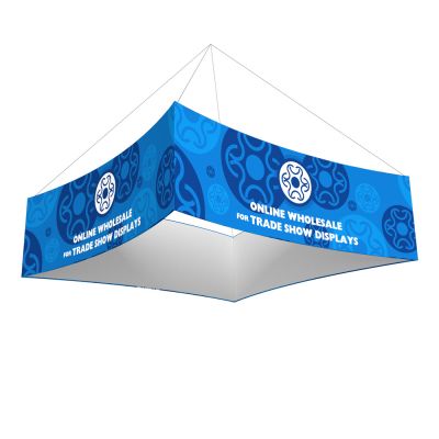 12ft Curved Square Hanging Banner with Double Sides Stretch Fabric Graphics