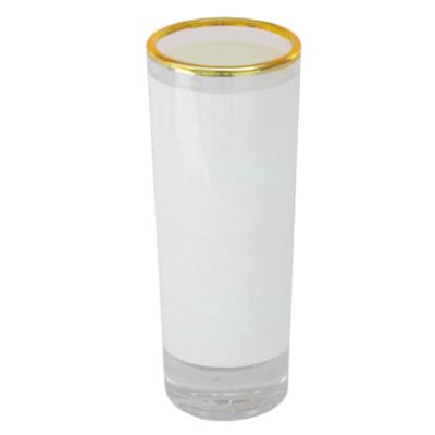 Copa de vino, con borde dorado para sublimacion de 3.0 Oz.