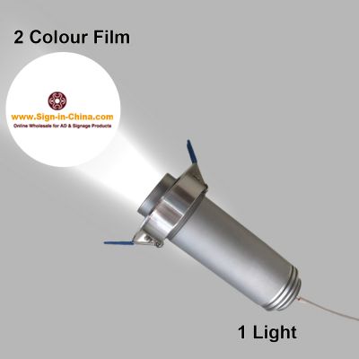 Projector de Luz LED Φ5CM 5W Logo Publicidad (1 Luz + 1 Peliculas de Dos Colores) Luz de Numero de Habitacion