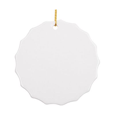 3" Round Ceramic Ornament with Big Gear