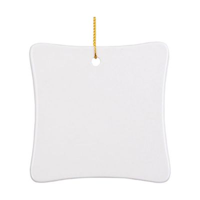 3" Square Ceramic Ornament