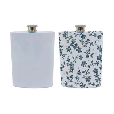 25pcs CALCA 8oz White 304 Stainless Steel Sublimation Blanks Alcohol Whiskey Liquor Pot Pocket Hip Flask Wine Bottle