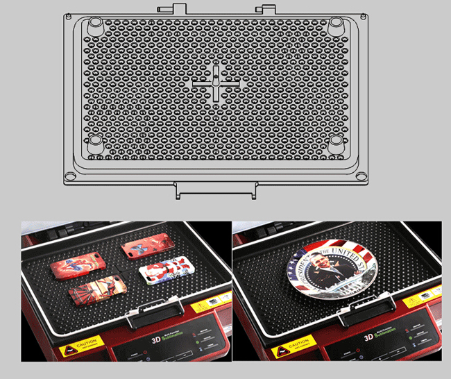 Sublimation Heat Press Machine for Phone Cases Mugs Cups Heat Transfer Printing Feature