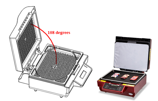 Sublimation Heat Press Machine for Phone Cases Mugs Cups Heat Transfer Printing Feature
