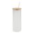 CALCA 25pcs 25oz Sublimation Blanks Frosted Glass Tumbler Skinny Straight Travel Bottle with Bamboo Lid and Plastic Straw Jar Tumbler Cups Mugs